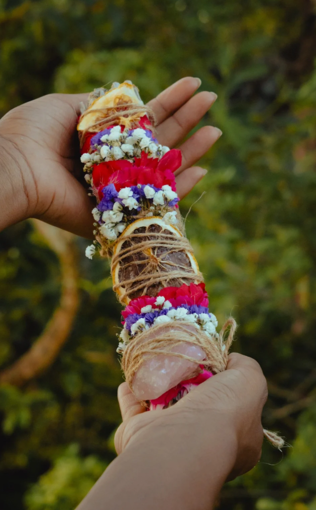 Rose Quartz Sage Wand